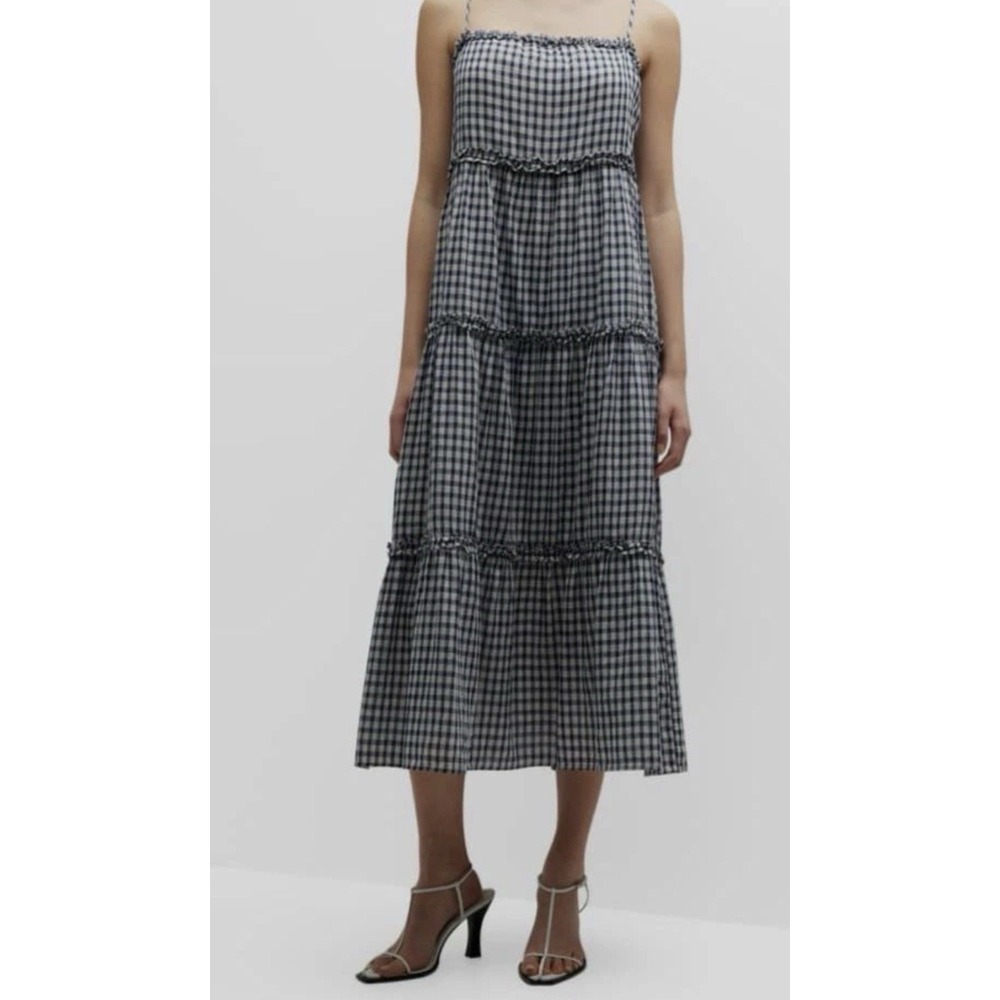 Rails Black and White Gingham Maxi Dress